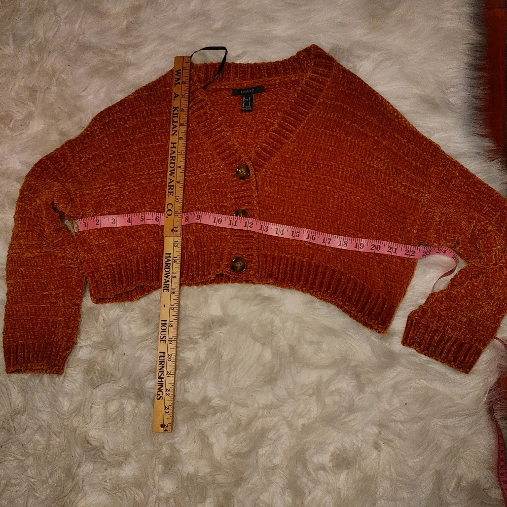 🍄Chanelle Cropped Cardigan Small color Rust - Picture 6 of 8